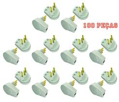 Plugue Prensa Cabo Cinza 20a 3 Pinos Maciços Radial c/ 100 Plugue Prensa Cabo Cinza 20a 3 Pinos Maciços Radial c/ 100