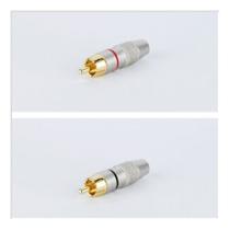 Plugue Rca Macho Profissional Bk Red Banhado Ouro Hr009 Hjh Par