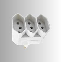 Plugue T 3 Entradas Adaptador 2P +T 10A 250V
