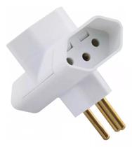 Plugue Tipo T 3 Saidas 10A 250V Branco mec-tronic