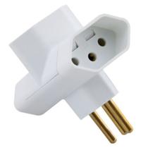 Plugue Tipo T 3 Saidas 3 Polos 10A 250V Branco TRAMONTINA