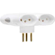 Plugue Tipo "t", 4 Saídas 2p+t, Branco, 1838, Daneva