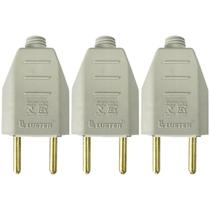 Plugue tomada 2P 2 pinos 10a 180º macho manutenção filtro kit com 3