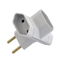 Plugue Tomada Elétrica 2P Adaptador T Benjamim 3 Saídas 10A