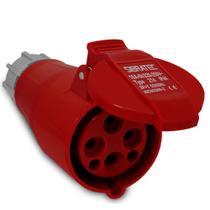 Plugue Tomada Industrial Pendente 214 3P+T 380V 16A Vermelho Plugue Tomada Industrial Pendente 214 3P+T 380V 16A Vermelho