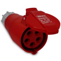 Plugue Tomada Industrial Pendente 215 3P+T+N 380V 16A Vermelho Plugue Tomada Industrial Pendente 215 3P+T+N 380V 16A Vermelho