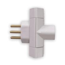 Plugue Três Saídas 2p+t Pino 3 Saídas Tripolar 2 Polos Plugue Três Saídas 2p+t Pino 3 Saídas Tripolar 2 Polos
