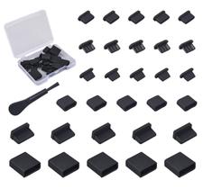 Plugues de porta USB de proteção contra poeira, 30 unidades de silicone para USB tipo C/A