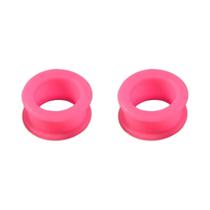 Plugues De Silicone Flexíveis Para Orelha, Expansores Ocos Para Piercing, Joias Corporais, 2 Peças