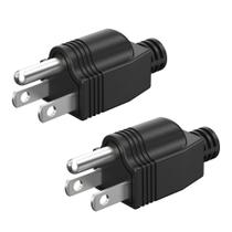 Plugues de substituição elétrica NEMA 5-15P 125V 15A, pacote com 2
