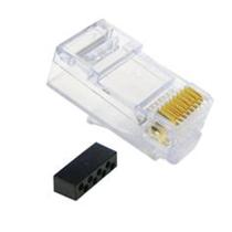 Plugues modulares ICC CAT6, pacote com 100 fios sólidos/trançados