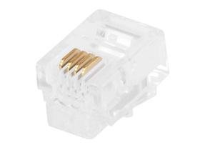 Plugues modulares Monoprice 6P4C RJ11 para cabo plano sólido/trançado