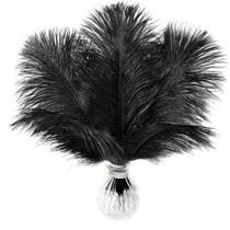 Plumas de Avestruz Soarer 15 piezas, plumas negras de 25-30 cm
