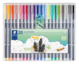 Plumas Fineliner STAEDTLER Triplus Punta Metal con 0.3mm, Paquete de 20