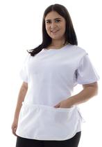 PLus Size - Bata / Jaleco / Avental em Tecido Oxford ,com Bolso Frontal, Amarração e Ajuste Lateral