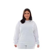 Plus Size - Blusa de Moletom Fechado em Tecido Flanelado