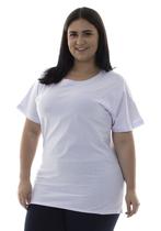 Plus Size - Camiseta Feminina Manga Curta 100% algodão - Branca e Preta