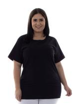 Plus Size - Camiseta Feminina Manga Curta 100% algodão - Branca e Preta