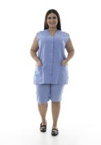 Plus Size - Conjunto de Colete com bermuda em algodão para copeira, arrumadeira, doméstica Plus Size - Conjunto de Colete com bermuda em algodão para copeira, arrumadeira, doméstica