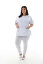 Plus Size - Kit 2 Conjuntos Uniforme Legging Branco - Babá Tamanho:PCor:Branco Plus Size - Kit 2 Conjuntos Uniforme Legging Branco - Babá Tamanho:PCor:Branco