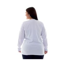 Plus Size - Kit 2x Camiseta Feminina Manga Longa 100% algodão - Branca e Preta