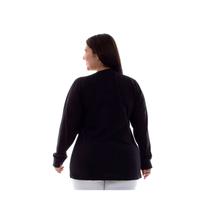 Plus Size - Kit 2x Camiseta Feminina Manga Longa 100% algodão - Branca e Preta Plus Size - Kit 2x Camiseta Feminina Manga Longa 100% algodão - Branca e Preta