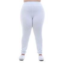 Plus Size - Kit Com 2 Calças Legging Em Suplex Uniforme Tamanho:EXGCor:Branco Plus Size - Kit Com 2 Calças Legging Em Suplex Uniforme Tamanho:EXGCor:Branco