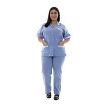 Plus Size - Kit com 2 Conjuntos de Colete com bermuda em algodão para copeira, arrumadeira, doméstica