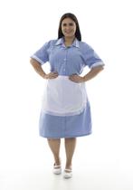 Plus Size - Kit com 2 Vestidos em Tecido Algodão Com Avental para Copeira, Arrumadeira, Doméstica