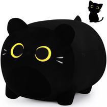 Plush Cat Plushie Auspicious, começando em preto, 30 cm para crianças
