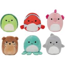 Plush Squishville Squishmallow Mini Sealife Squad de 2 polegadas