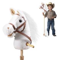 Plush Stick Horse PLYFOU com rodas de madeira para crianças de 3 anos ou mais Plush Stick Horse PLYFOU com rodas de madeira para crianças de 3 anos ou mais
