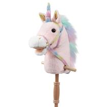 Plush Unicorn Stick Horse HollyHome com Neighing & Galoping