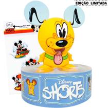 Pluto Boneco Colecionável Disney Shorts Mickey Series 12 cm + Adesivo