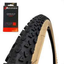 Pneu Bicicleta Mtb Shiver Banda Creme Aro 29 X 2.10 Tipo Scorpion Phantom + Camara de ar bico fino