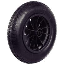 Pneu Com Câmara Tramontina 3.25-8pol Com Roda Plástica Bucha Plástica Para Carrinho Mão Tramontina