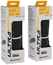 Pneu Continental Ultra Sport III preto dobrável PureGrip 700x25C, conjunto de 2
