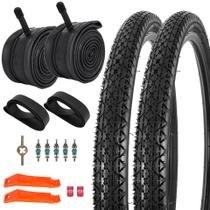 Pneu de bicicleta RUTU 26" x 2,125 dobrável com ferramentas tubulares, pacote com 2 Pneu de bicicleta RUTU 26" x 2,125 dobrável com ferramentas tubulares, pacote com 2