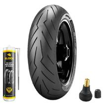 Pneu Ninja 400 Cb 300 Mais Largo 150/60r17 Tl 66w Diablo Rosso 3 Pirelli + Selante + Bico