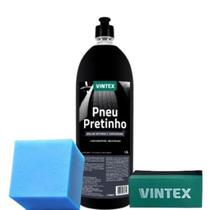 Pneu pretinho 1,5l vintex aplicador pretinho selante renovação brilho intenso e proteção para pneus automotivos