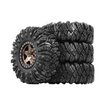 Pneus De Borracha Para Carro RC Crawler 1/10, 110mm, Com Cubo De Roda De Metal Para Traxxas Axial