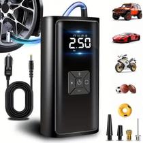 Pneus Digital Mini Calibrador Para Carro Moto Preto Powerbank