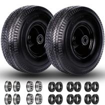 Pneus Flat Free Solid Tire de 10 polegadas e roda para carrinho de mão