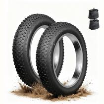 Pneus para bicicleta Fat Tire Kulifoo 20x4.0, kit com 2 unidades, à prova de furos