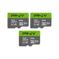PNY microSDHC Elite Clase 10 U1 V10 A1 de 32GB - Paquete de 3