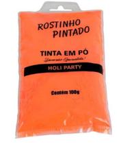 Pó colorido para festas, Holy Party cor Laranja 100 gramas - Rostinho Pintado