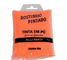 Pó colorido para festas, Holy Party cor laranja fluór 50 gr