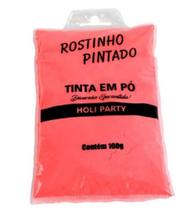 Pó colorido para festas, Holy Party cor vermelho flúor 50 gr - Rostinho Pintado