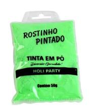 Pó colorido para festas, Holy Party verde limão fluor 50 gr - Rostinho Pintado