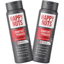 Pó corporal Happy Nuts Comfort Powder anti-atrito masculino, 6 onças, pacote com 2 unidades Pó corporal Happy Nuts Comfort Powder anti-atrito masculino, 6 onças, pacote com 2 unidades